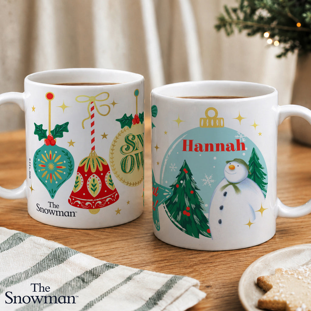 Personalised The Snowman Christmas Wishes Mug