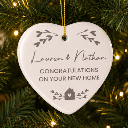 Personalised Little House Ceramic Heart Decoration