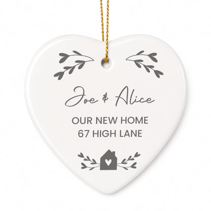 Personalised Little House Ceramic Heart Decoration