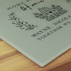 Personalised HOME Glass Chopping Board/Worktop Saver