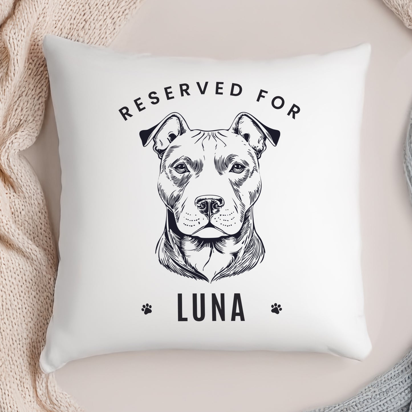 Personalised Reserved For Dog Breed Cushion