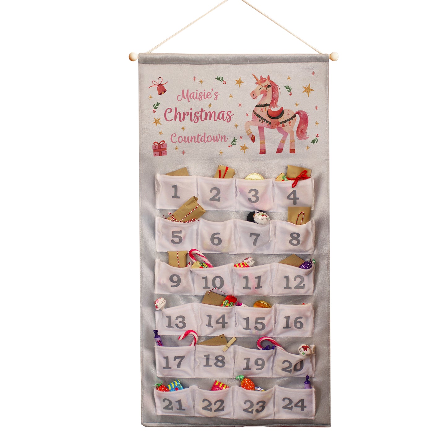 Personalised Unicorn Christmas Advent Calendar
