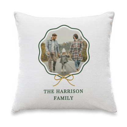 Personalised Scallop Bow Photo Upload Cushion