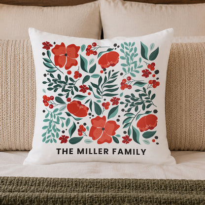 Personalised Poinsettia Cushion