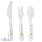 Personalised The Snowman and the Snowdog 3 Piece Plastic Cutlery Set