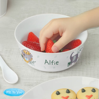 Personalised Tiny Tatty Teddy Jungle Animals Plastic Bowl