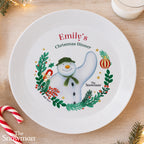 Personalised The Snowman Christmas Wishes Plastic Plate