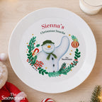 Personalised The Snowman Christmas Wishes Plastic Plate