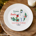 Personalised The Snowman Christmas Wishes Treats For Santa Plastic Plate