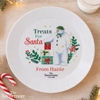 Personalised The Snowman Christmas Wishes Treats For Santa Plastic Plate