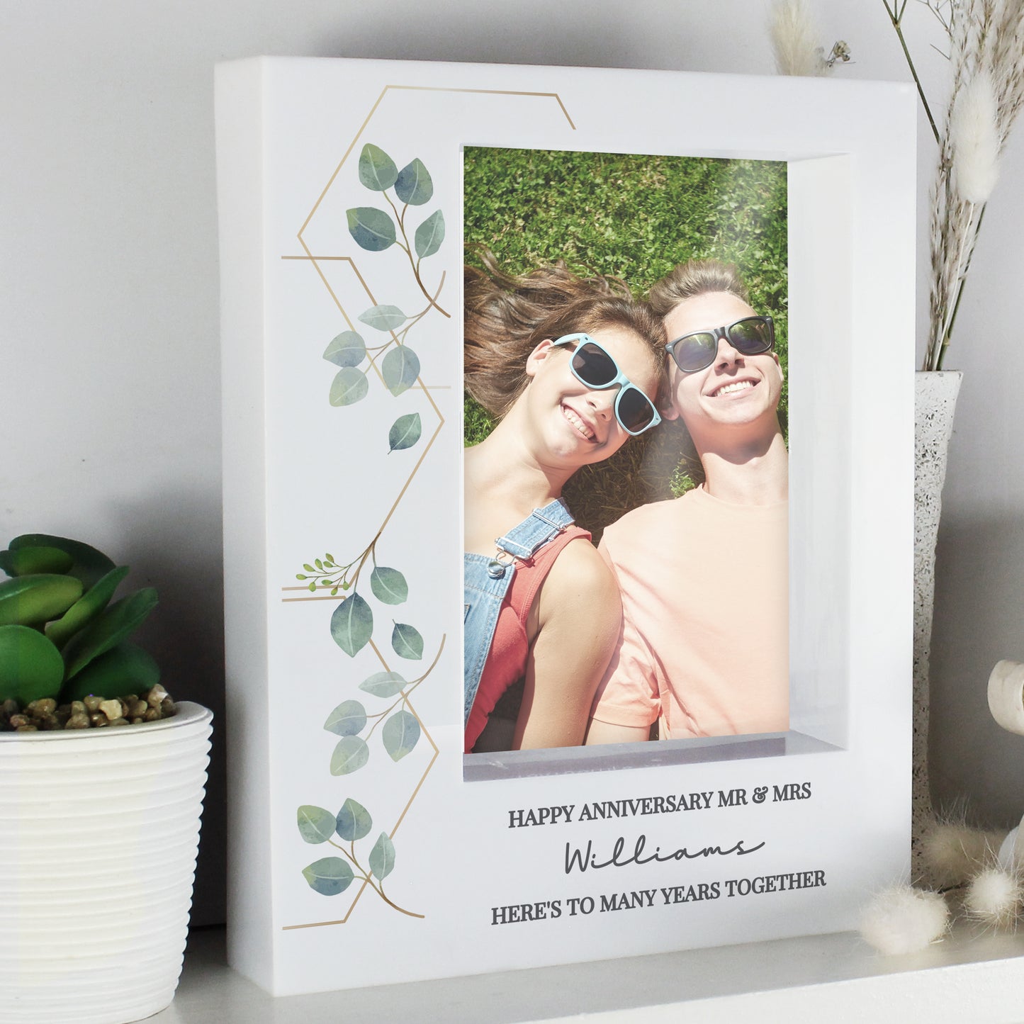 Personalised Botanical 5x7 Box Photo Frame