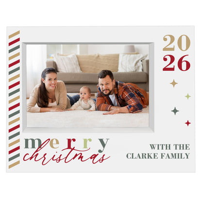 Personalised Merry Christmas 5x7 Box Photo Frame