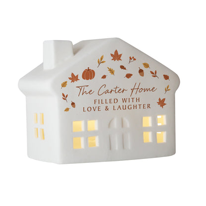 Personalised Autumnal Leaves LED House