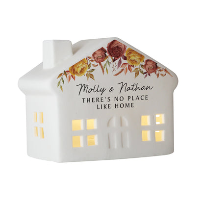 Personalised Floral Autumnal LED House