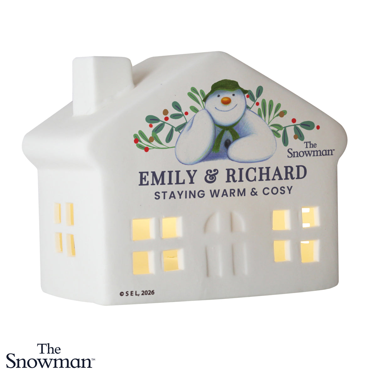 Personalised The Snowman Botanical LED House