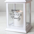 Personalised The Family White Lantern