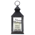 Personalised In Loving Memory Rustic Black Lantern