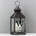 Personalised Initial Rustic Black Lantern