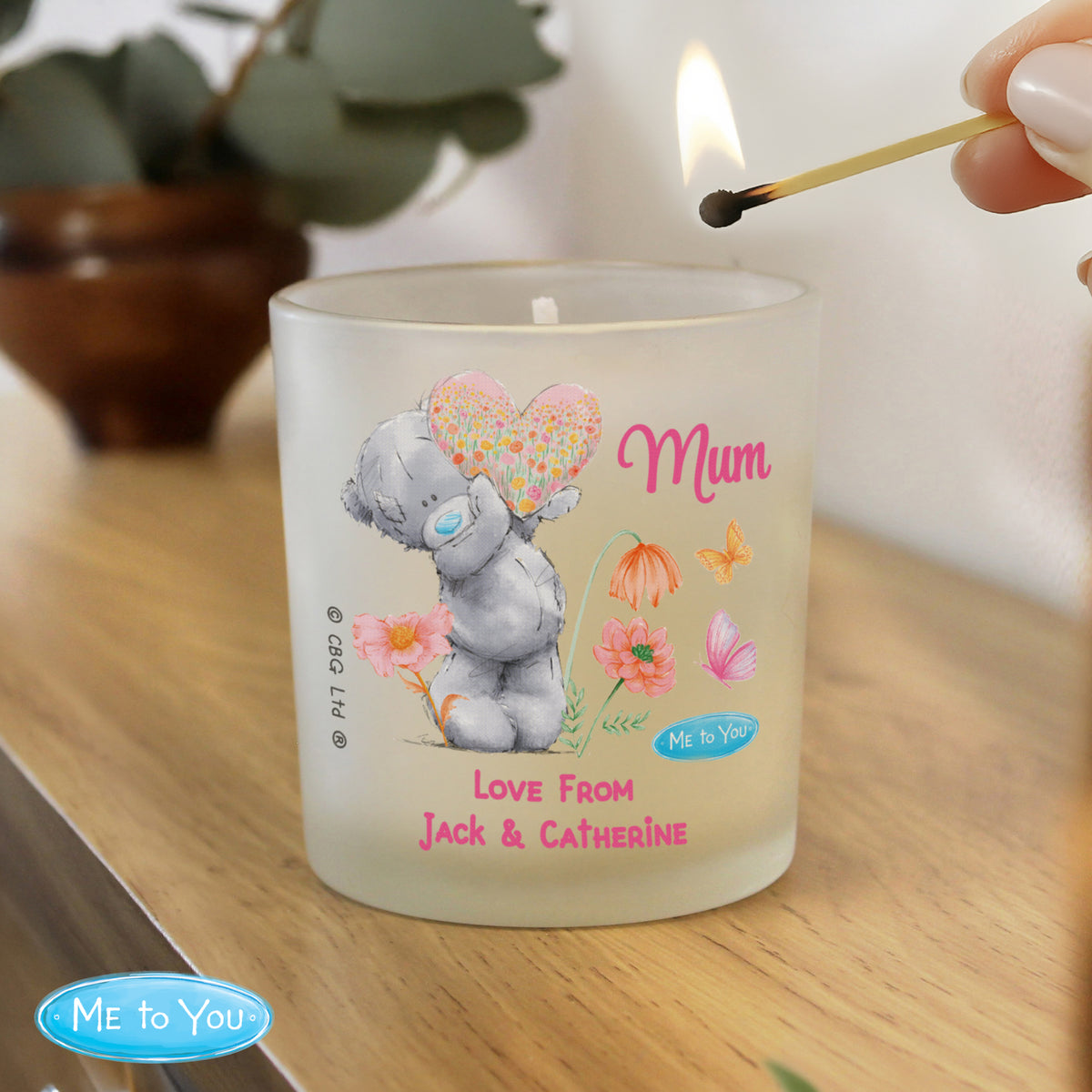 Personalised Me to You Flowery Jar Candle