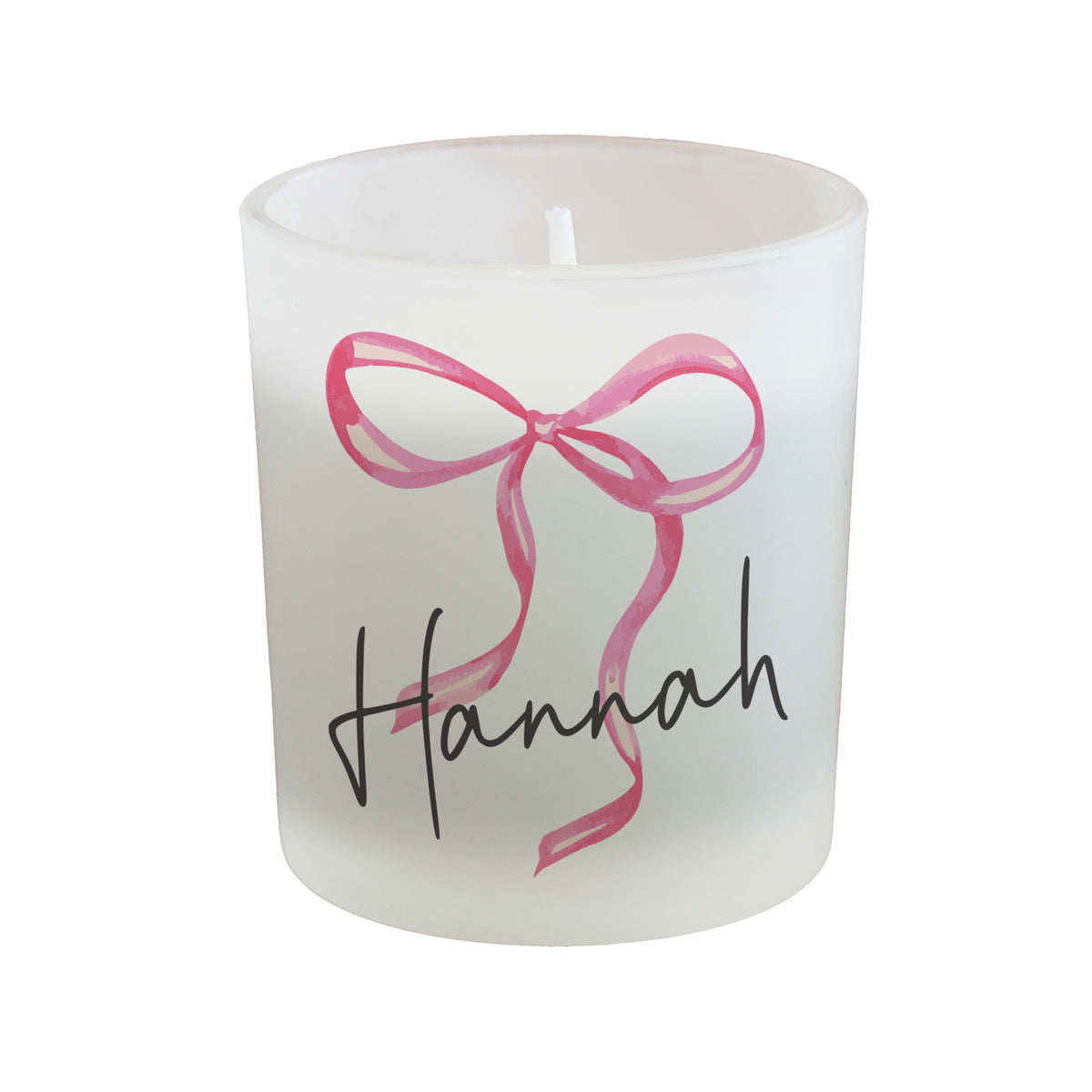 Personalised Pink Bow Candle Jar