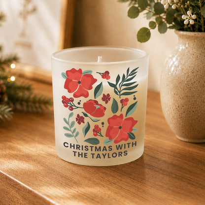 Personalised Poinsettia Candle Jar