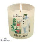 Personalised The Snowman Christmas Wishes Frosted Candle Jar