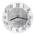 Personalised Any Message Shabby Chic Large Wooden Clock