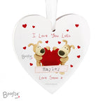 Personalised Boofle Shared Heart Wooden Heart Decoration