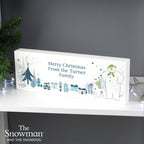 Personalised The Snowman and the Snowdog Wooden Mantel Decoration