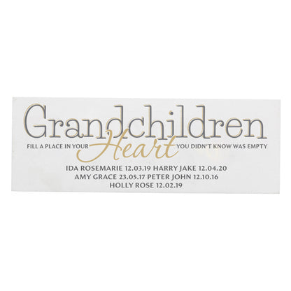 Personalised Grandchildren Wooden Mantel Decoration