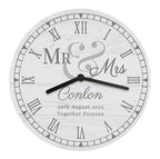 Personalised Mr & Mrs Wooden Clock