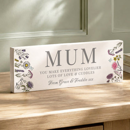 Personalised Wild Flowers Mum Ornament