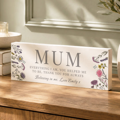 Personalised Wild Flowers Mum Ornament