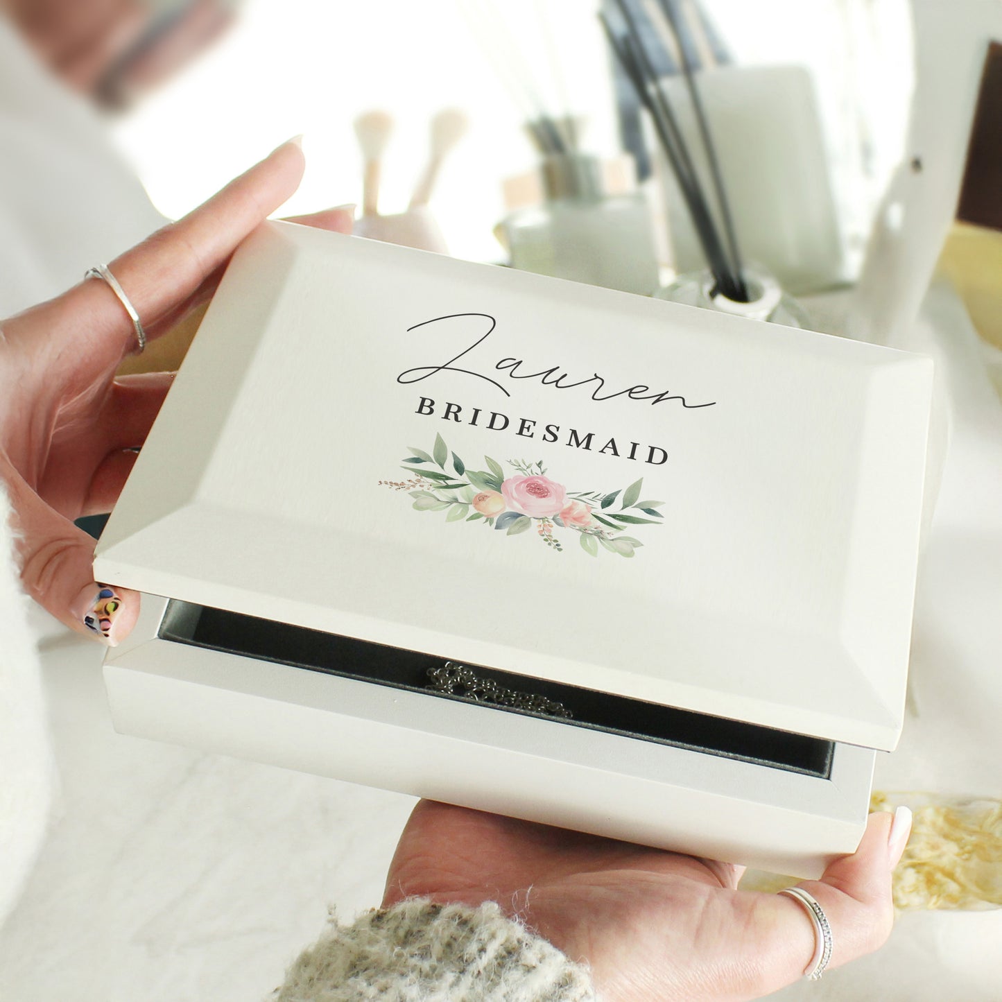 Personalised Wedding Wooden Jewellery Box