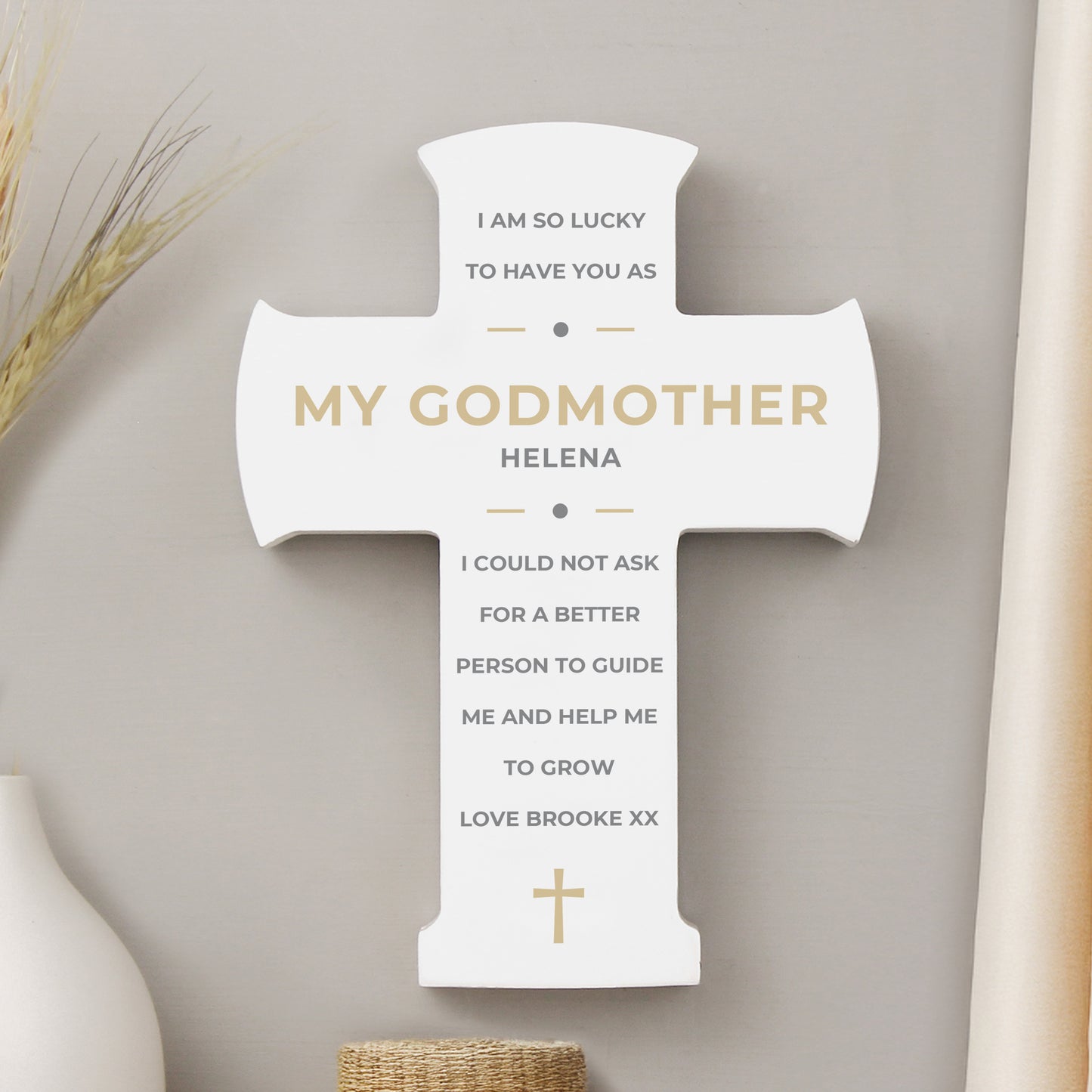 Personalised Wooden Cross Ornament