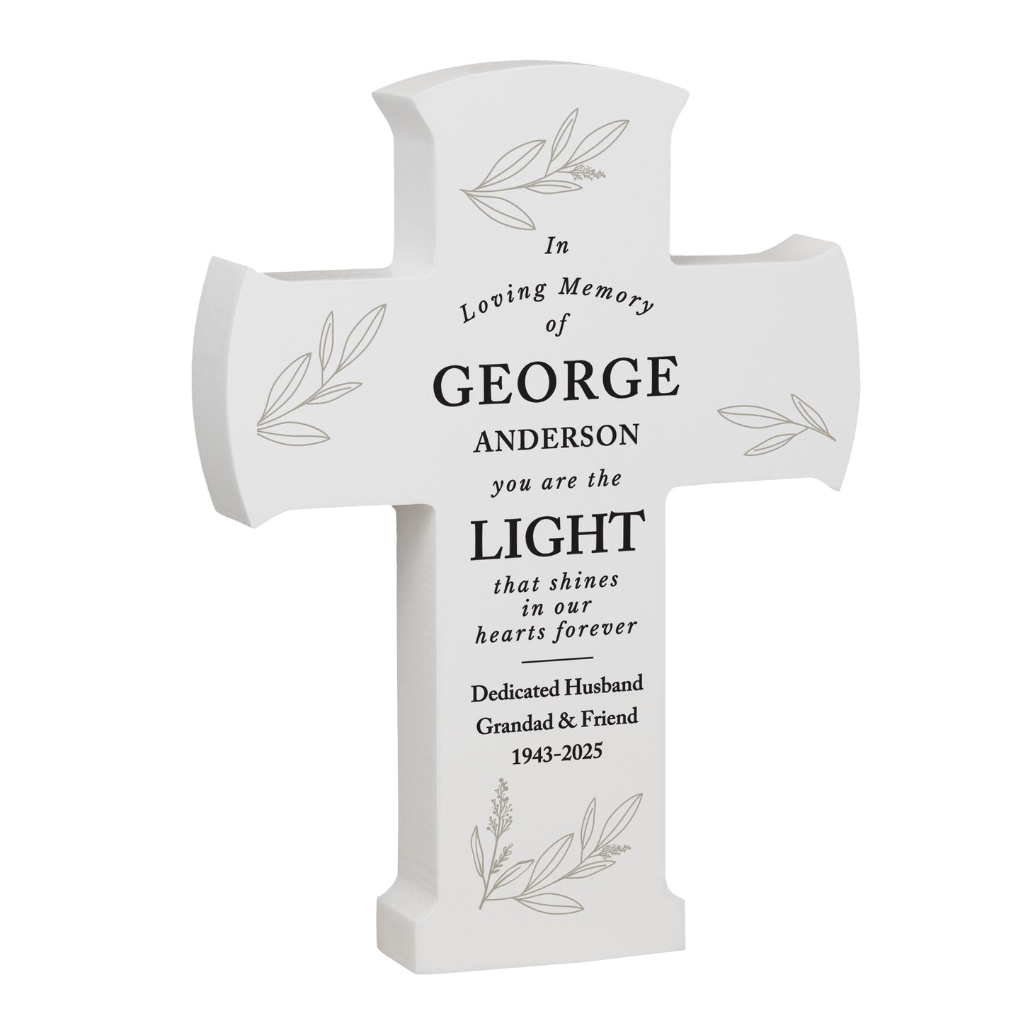 Personalised In Loving Memory Cross Ornament