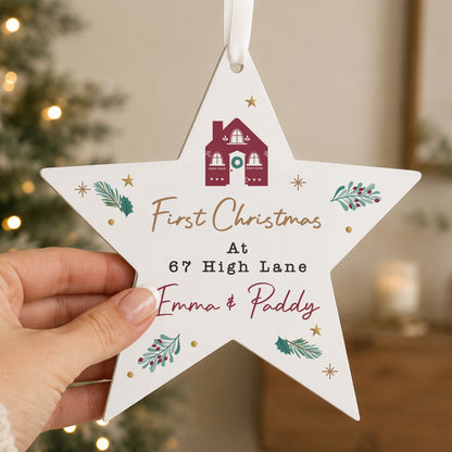 Personalised Home For Christmas Star Ornament