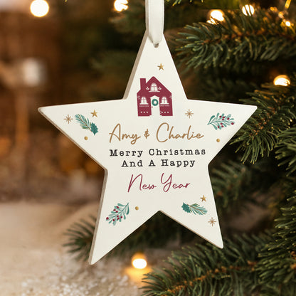 Personalised Home For Christmas Star Ornament