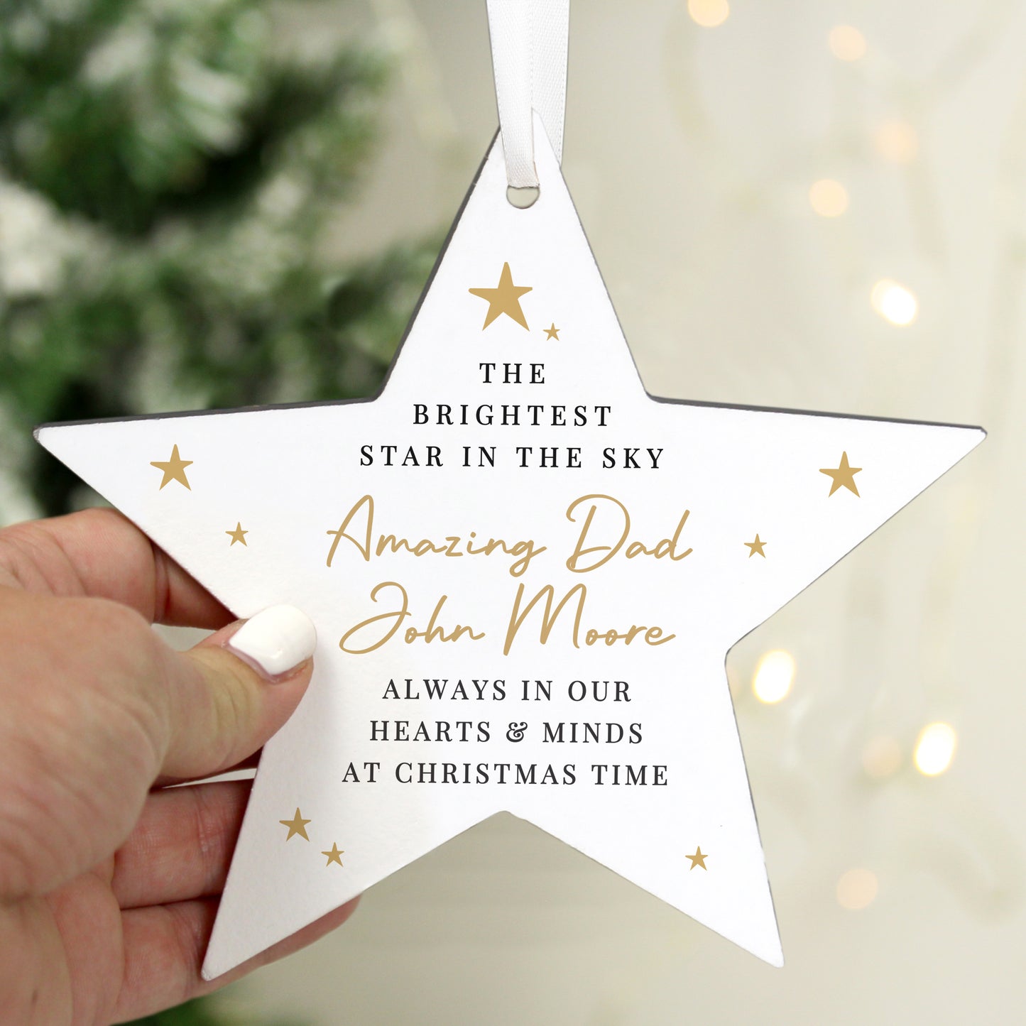 Personalised Christmas Memorial Star Ornament