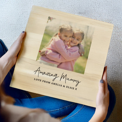 Personalised Photo Upload Wooden Keepsake Box