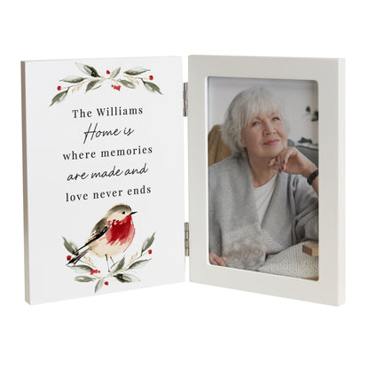 Personalised Robin Hinged Wooden Frame