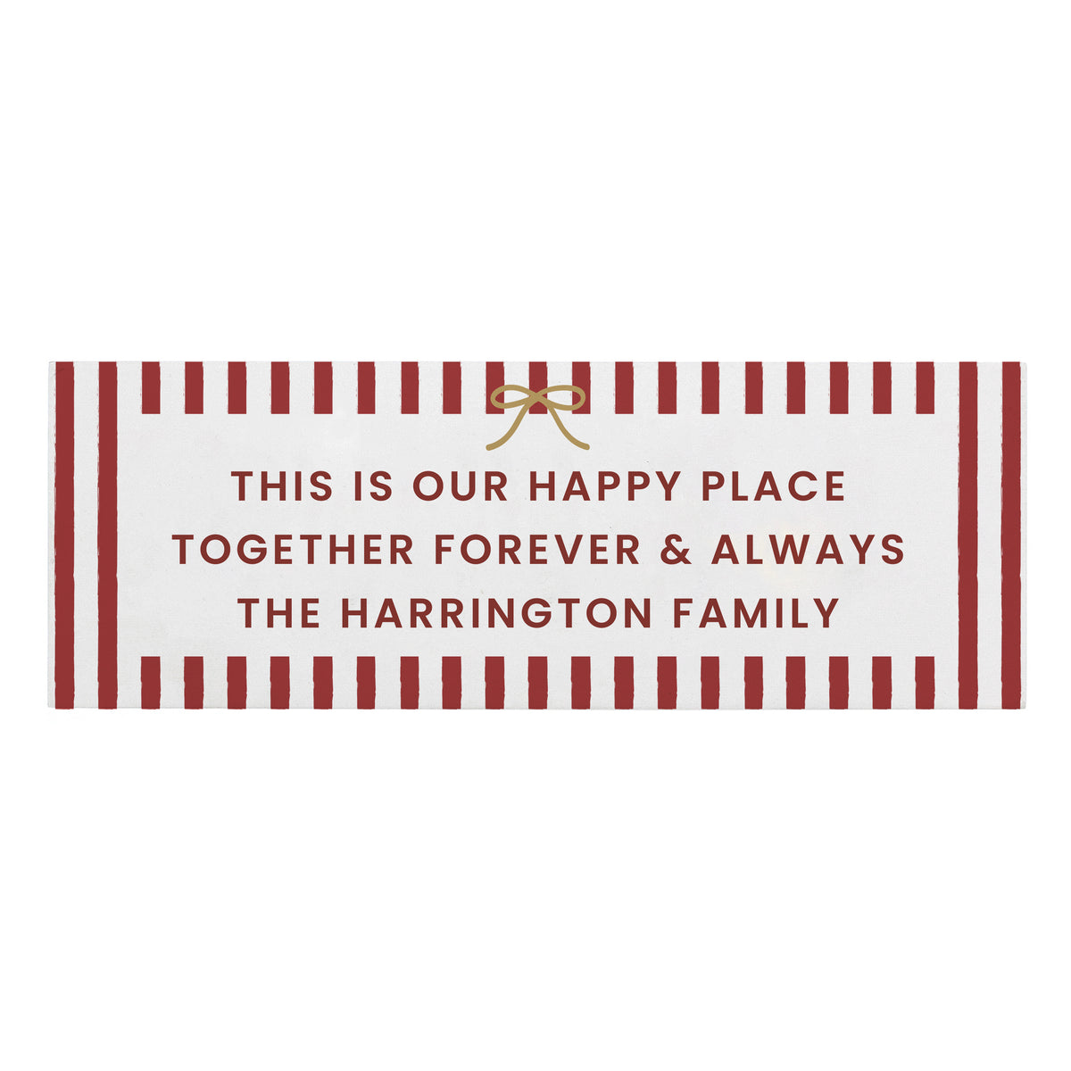 Personalised Candy Cane Stripe Wooden Mantle Block
