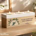 Personalised The Snowman Botanical Triple Tealight Holder
