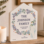 Personalised The Snowman Botanical Wooden House Decoration
