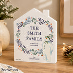 Personalised The Snowman Botanical Wooden House Decoration