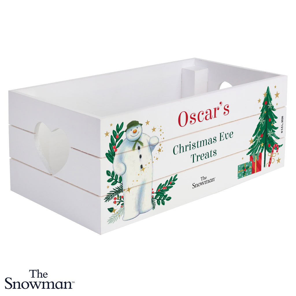 Personalised The Snowman Christmas Wishes Wooden Crate