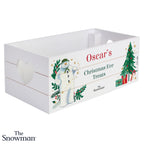Personalised The Snowman Christmas Wishes Wooden Crate