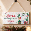 Personalised The Snowman Christmas Wishes Santa Stop Here Sign