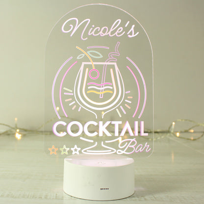 Personalised LED Colour Changing Cocktail Bar Sign