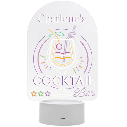 Personalised LED Colour Changing Cocktail Bar Sign
